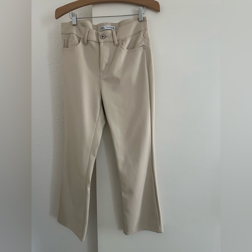 Zara faux leather crop pant